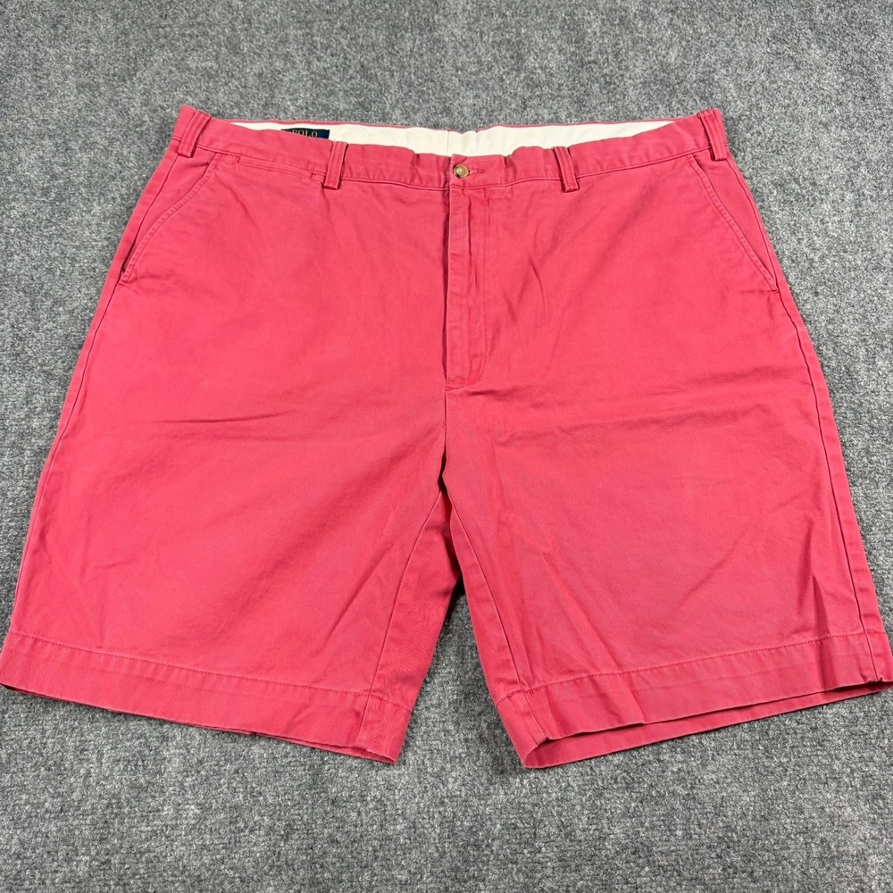 Polo Ralph Lauren Chino Shorts Mens 44B Coral Pink Cotton Twill Flat Front